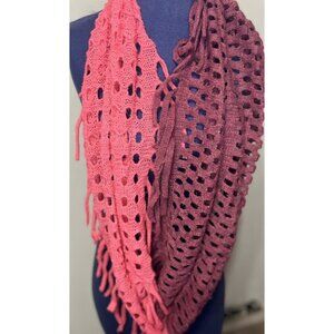 Women’s Knitted 2Shades Of Pink Infinity Scarf